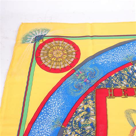 hermes silk scarf feux d& 39|1987 Hermes 150th Anniversary Silk Scarf “Feux d”Artifice .